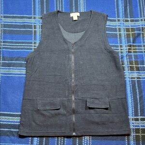 Vintage Metro 212 New York Navy Blue Sweater Vest - Size L